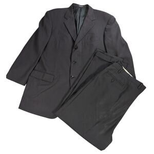 Pal Zileri Italy Wool Suit 2 Button Blazer Pants Set Gray 58L Made In Italy